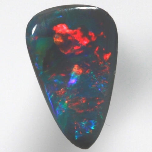 SOLID BLACK OPAL Bright red and turquoise